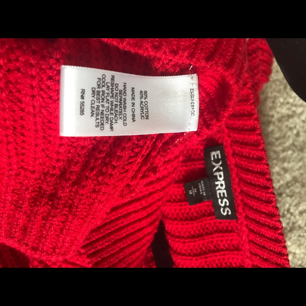 Express red chunky sweater size medium - Picture 4 of 7